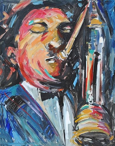 Sax Man Art Print by Alfred Stevens